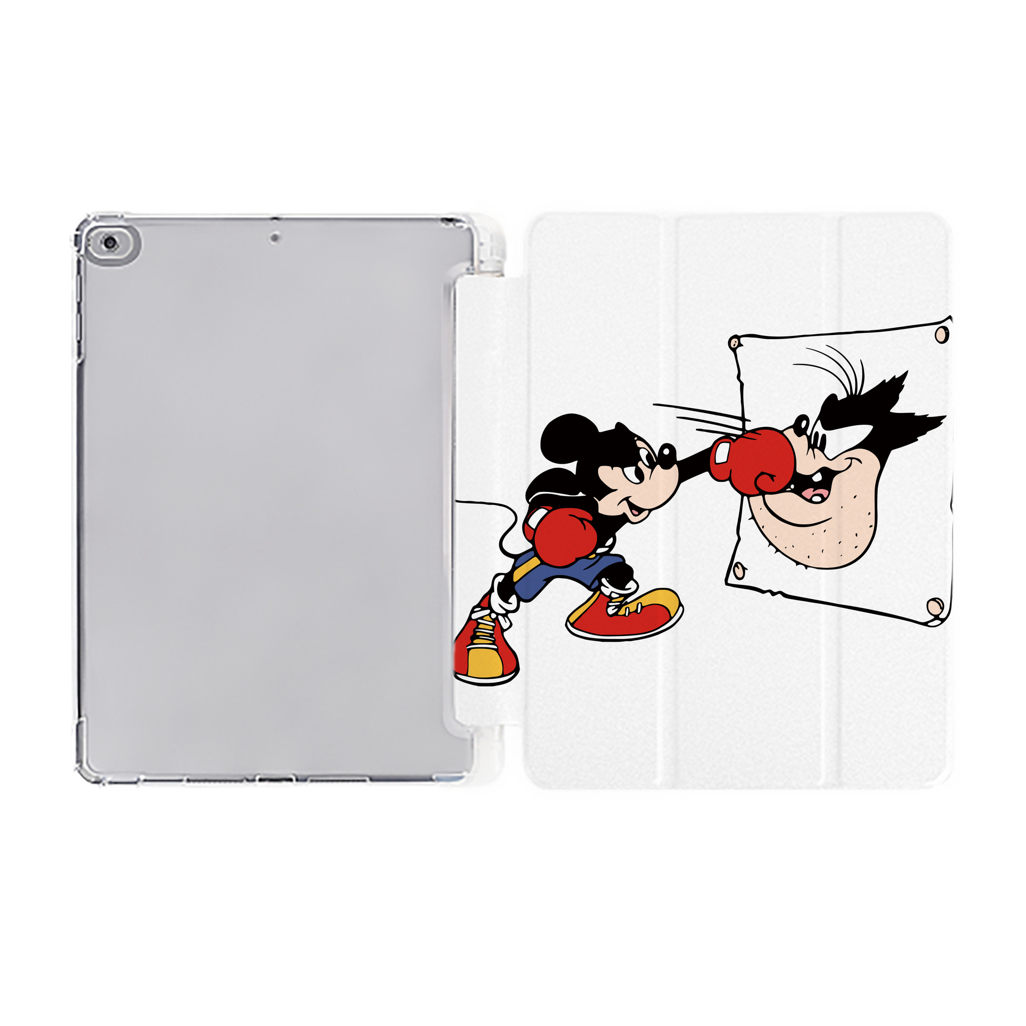 （画像用） ミッキーマウス Mickey Mouse IPad ケース ペン収納付き 三つ折りスタンド PUレザー×シリコン 対応機種9.5/10.5/10.9インチ
